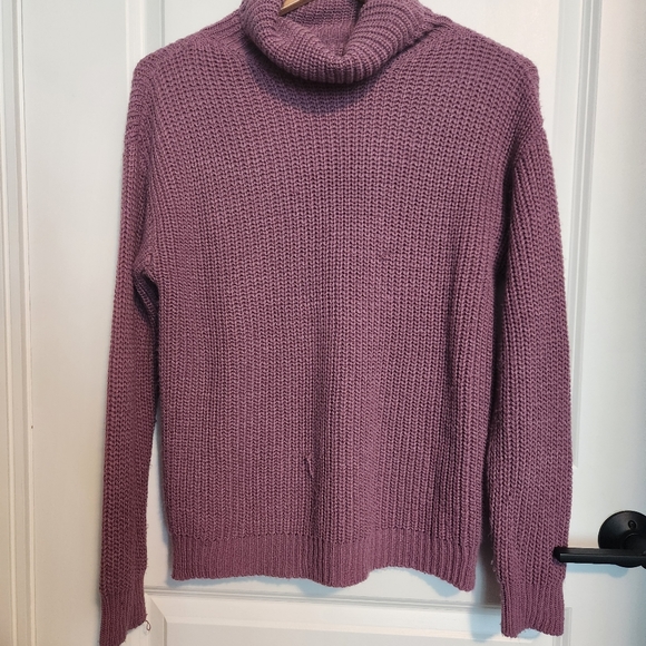 Mauve Knit Turtleneck Sweater One Size - Picture 2 of 9